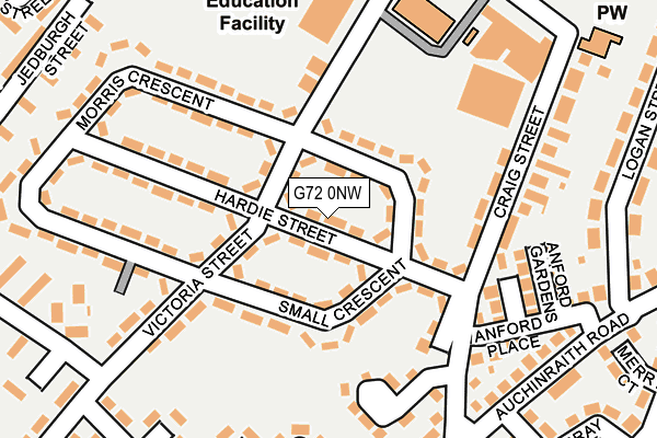 G72 0NW map - OS OpenMap – Local (Ordnance Survey) G72 0NW map - OS OpenMap – Local (Ordnance Survey)