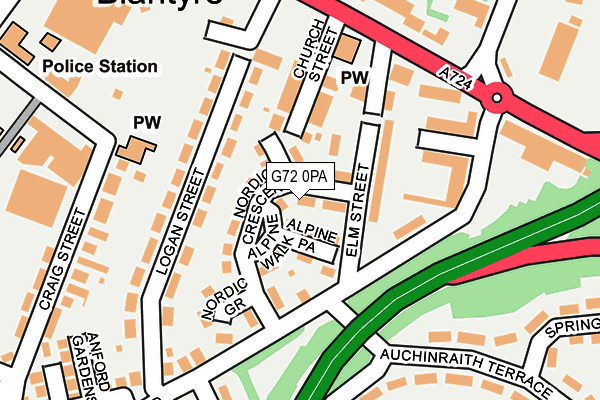 G72 0PA map - OS OpenMap – Local (Ordnance Survey) G72 0PA map - OS OpenMap – Local (Ordnance Survey)