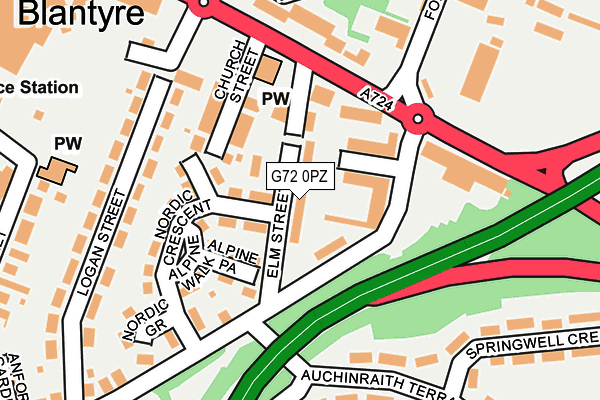 G72 0PZ map - OS OpenMap – Local (Ordnance Survey)