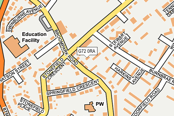 G72 0RA map - OS OpenMap – Local (Ordnance Survey) G72 0RA map - OS OpenMap – Local (Ordnance Survey)