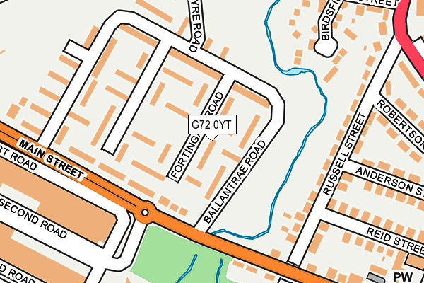 G72 0YT map - OS OpenMap – Local (Ordnance Survey) G72 0YT map - OS OpenMap – Local (Ordnance Survey)