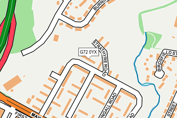 G72 0YX map - OS OpenMap – Local (Ordnance Survey) G72 0YX map - OS OpenMap – Local (Ordnance Survey)