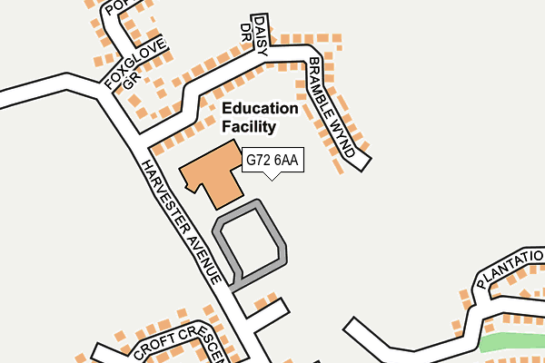 G72 6AA map - OS OpenMap – Local (Ordnance Survey) G72 6AA map - OS OpenMap – Local (Ordnance Survey)
