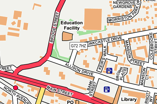 G72 7HZ map - OS OpenMap – Local (Ordnance Survey) G72 7HZ map - OS OpenMap – Local (Ordnance Survey)