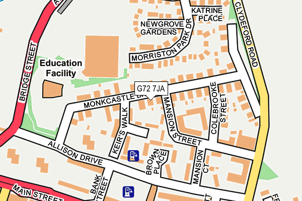 G72 7JA map - OS OpenMap – Local (Ordnance Survey) G72 7JA map - OS OpenMap – Local (Ordnance Survey)