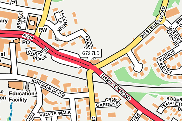 G72 7LD map - OS OpenMap – Local (Ordnance Survey) G72 7LD map - OS OpenMap – Local (Ordnance Survey)