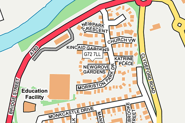 G72 7LL map - OS OpenMap – Local (Ordnance Survey)