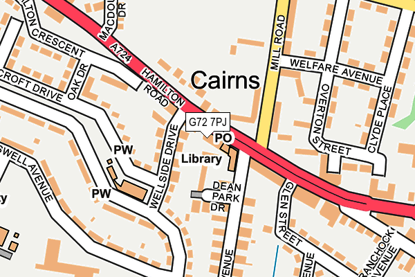 G72 7PJ map - OS OpenMap – Local (Ordnance Survey) G72 7PJ map - OS OpenMap – Local (Ordnance Survey)