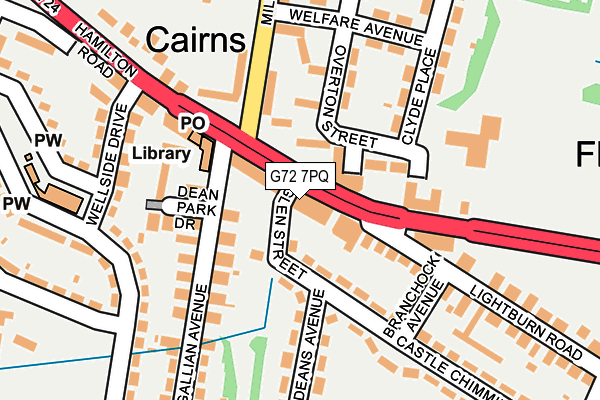 G72 7PQ map - OS OpenMap – Local (Ordnance Survey)