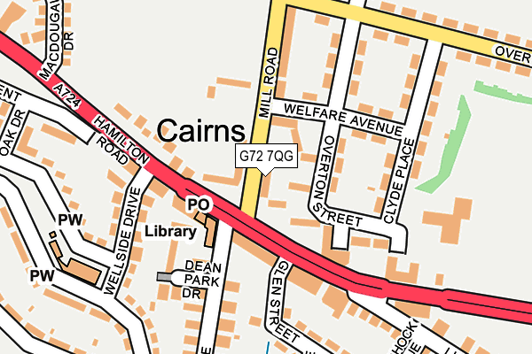 G72 7QG map - OS OpenMap – Local (Ordnance Survey)