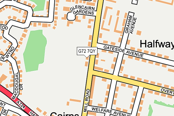 G72 7QY map - OS OpenMap – Local (Ordnance Survey)