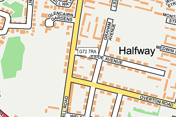 G72 7RA map - OS OpenMap – Local (Ordnance Survey)