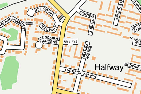 G72 7YJ map - OS OpenMap – Local (Ordnance Survey) G72 7YJ map - OS OpenMap – Local (Ordnance Survey)