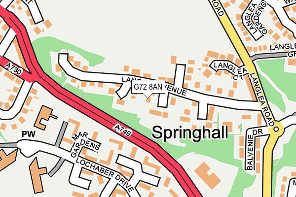 G72 8AN map - OS OpenMap – Local (Ordnance Survey)