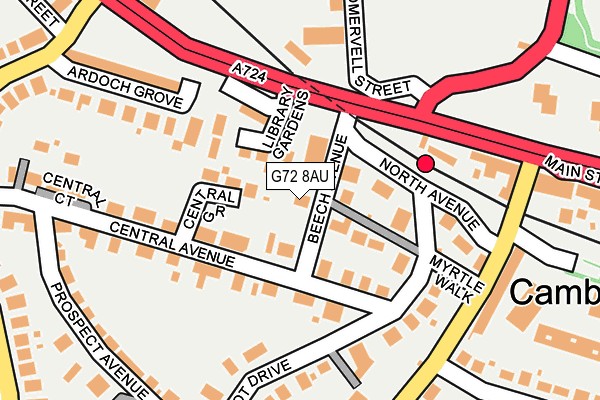 G72 8AU map - OS OpenMap – Local (Ordnance Survey) G72 8AU map - OS OpenMap – Local (Ordnance Survey)