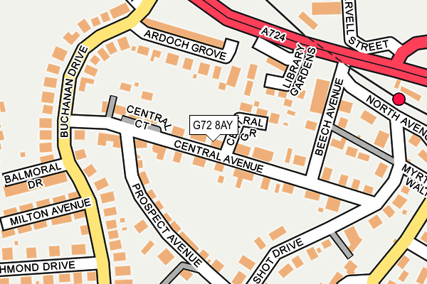 G72 8AY map - OS OpenMap – Local (Ordnance Survey) G72 8AY map - OS OpenMap – Local (Ordnance Survey)