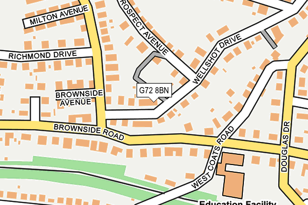 G72 8BN map - OS OpenMap – Local (Ordnance Survey) G72 8BN map - OS OpenMap – Local (Ordnance Survey)
