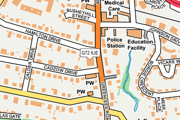 G72 8JE map - OS OpenMap – Local (Ordnance Survey) G72 8JE map - OS OpenMap – Local (Ordnance Survey)
