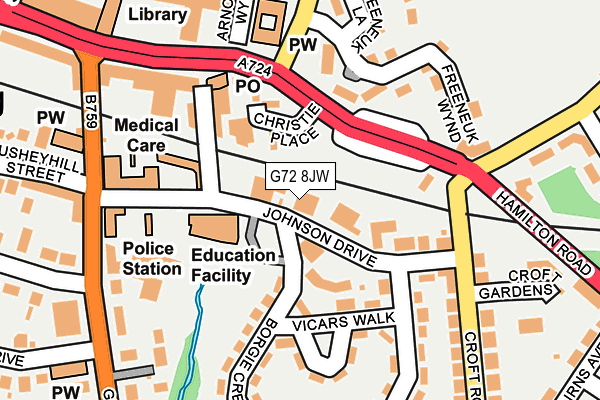 G72 8JW map - OS OpenMap – Local (Ordnance Survey) G72 8JW map - OS OpenMap – Local (Ordnance Survey)