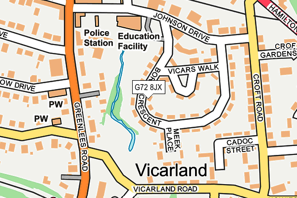 G72 8JX map - OS OpenMap – Local (Ordnance Survey) G72 8JX map - OS OpenMap – Local (Ordnance Survey)