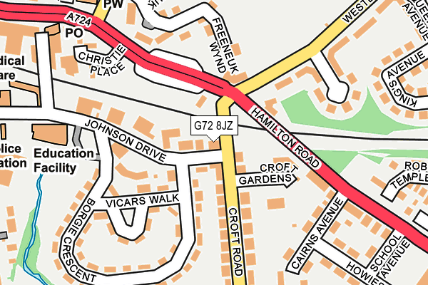 G72 8JZ map - OS OpenMap – Local (Ordnance Survey) G72 8JZ map - OS OpenMap – Local (Ordnance Survey)