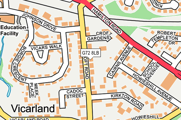 G72 8LB map - OS OpenMap – Local (Ordnance Survey) G72 8LB map - OS OpenMap – Local (Ordnance Survey)
