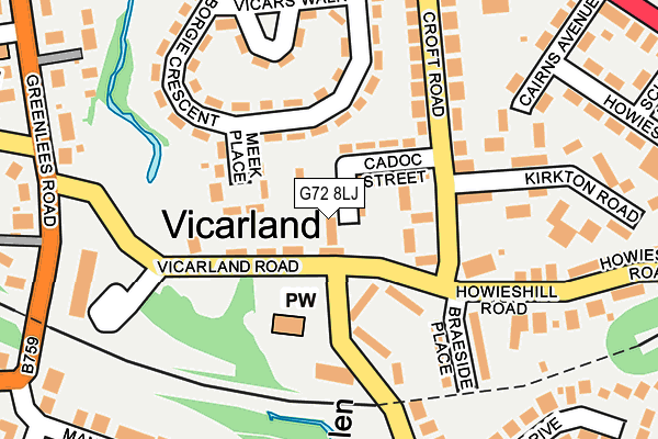 G72 8LJ map - OS OpenMap – Local (Ordnance Survey) G72 8LJ map - OS OpenMap – Local (Ordnance Survey)