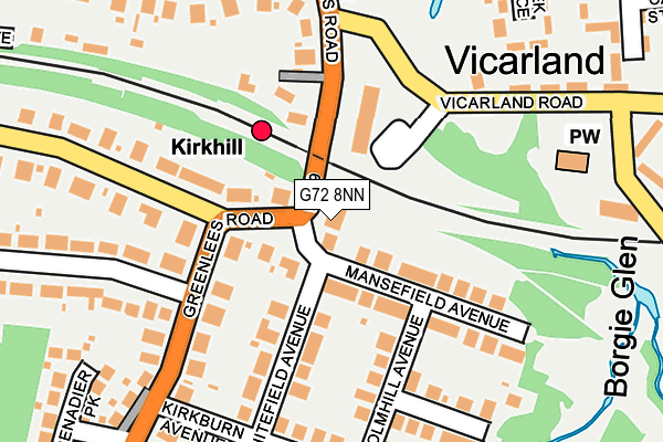 G72 8NN map - OS OpenMap – Local (Ordnance Survey)