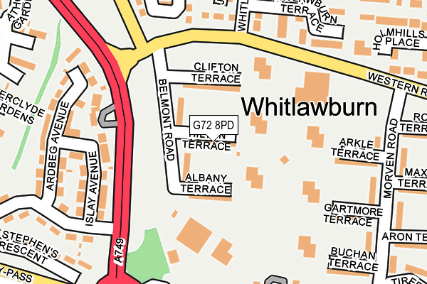 G72 8PD map - OS OpenMap – Local (Ordnance Survey)