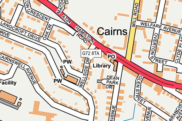 G72 8TA map - OS OpenMap – Local (Ordnance Survey) G72 8TA map - OS OpenMap – Local (Ordnance Survey)