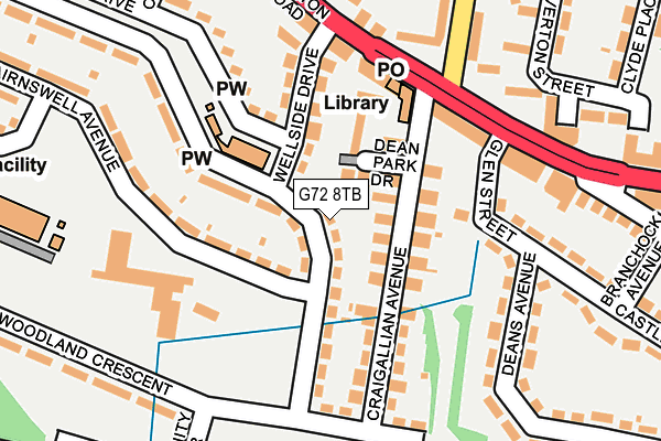 G72 8TB map - OS OpenMap – Local (Ordnance Survey) G72 8TB map - OS OpenMap – Local (Ordnance Survey)