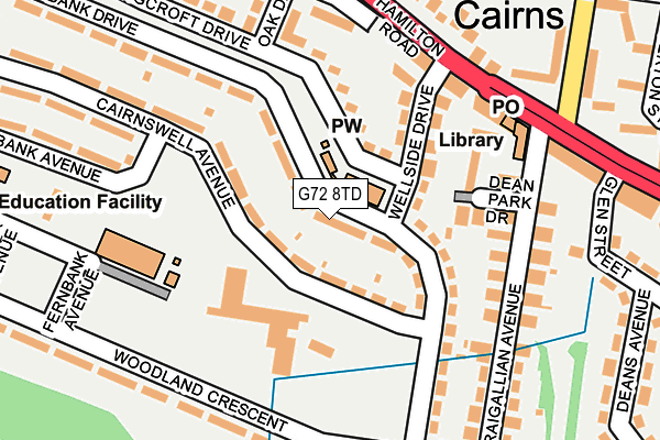 G72 8TD map - OS OpenMap – Local (Ordnance Survey) G72 8TD map - OS OpenMap – Local (Ordnance Survey)