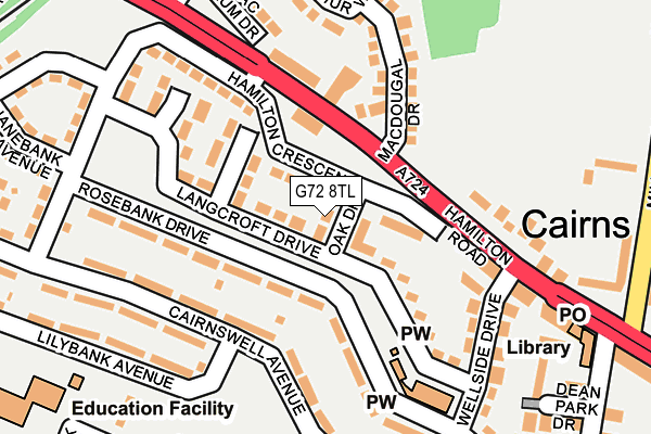 G72 8TL map - OS OpenMap – Local (Ordnance Survey) G72 8TL map - OS OpenMap – Local (Ordnance Survey)
