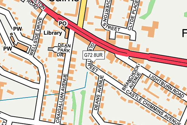G72 8UR map - OS OpenMap – Local (Ordnance Survey) G72 8UR map - OS OpenMap – Local (Ordnance Survey)