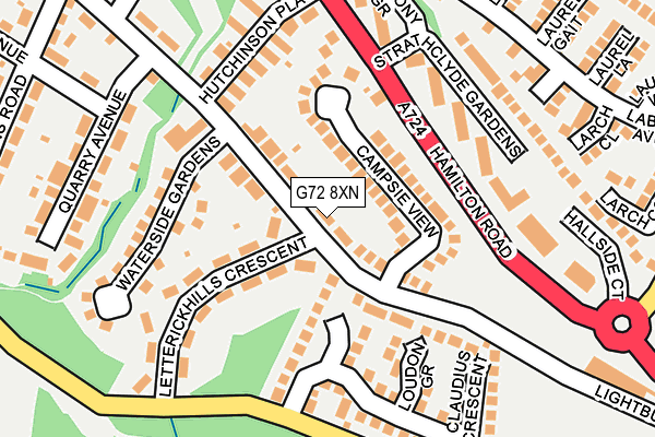 G72 8XN map - OS OpenMap – Local (Ordnance Survey) G72 8XN map - OS OpenMap – Local (Ordnance Survey)