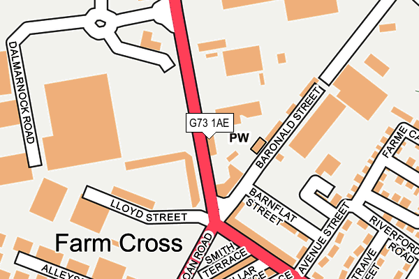 G73 1AE map - OS OpenMap – Local (Ordnance Survey) G73 1AE map - OS OpenMap – Local (Ordnance Survey)
