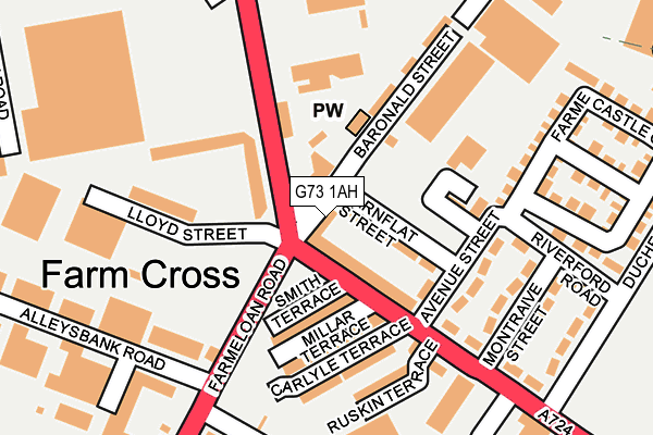 G73 1AH map - OS OpenMap – Local (Ordnance Survey) G73 1AH map - OS OpenMap – Local (Ordnance Survey)