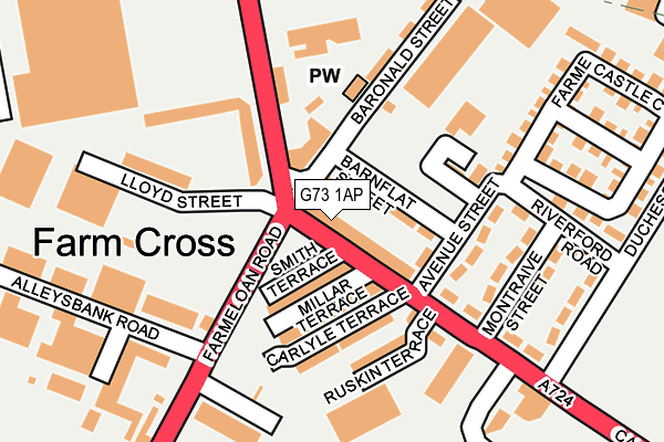 G73 1AP map - OS OpenMap – Local (Ordnance Survey) G73 1AP map - OS OpenMap – Local (Ordnance Survey)