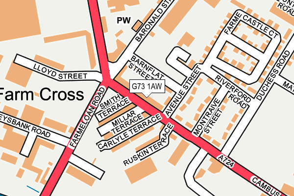 G73 1AW map - OS OpenMap – Local (Ordnance Survey) G73 1AW map - OS OpenMap – Local (Ordnance Survey)