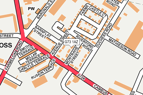 G73 1AZ map - OS OpenMap – Local (Ordnance Survey) G73 1AZ map - OS OpenMap – Local (Ordnance Survey)