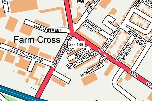 G73 1BB map - OS OpenMap – Local (Ordnance Survey) G73 1BB map - OS OpenMap – Local (Ordnance Survey)