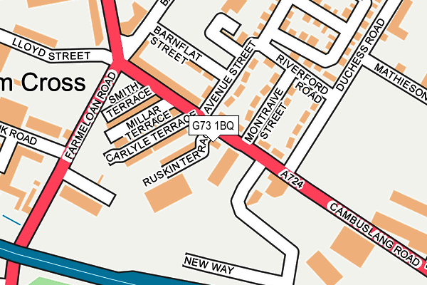 G73 1BQ map - OS OpenMap – Local (Ordnance Survey)