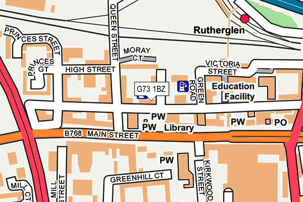 G73 1BZ map - OS OpenMap – Local (Ordnance Survey)
