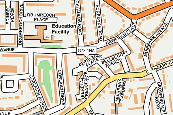 G73 1HA map - OS OpenMap – Local (Ordnance Survey) G73 1HA map - OS OpenMap – Local (Ordnance Survey)