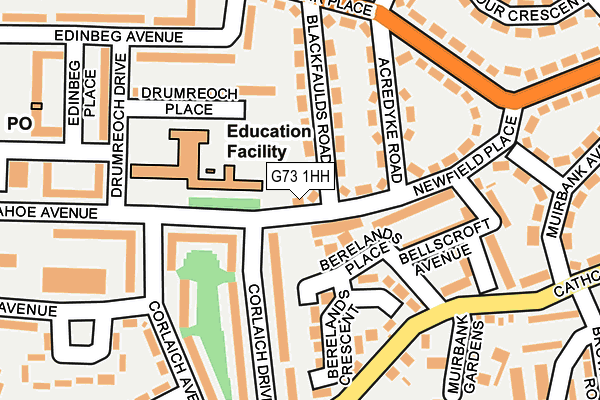 G73 1HH map - OS OpenMap – Local (Ordnance Survey) G73 1HH map - OS OpenMap – Local (Ordnance Survey)