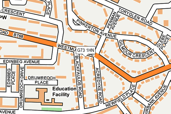 G73 1HN map - OS OpenMap – Local (Ordnance Survey) G73 1HN map - OS OpenMap – Local (Ordnance Survey)