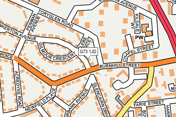 G73 1JD map - OS OpenMap – Local (Ordnance Survey) G73 1JD map - OS OpenMap – Local (Ordnance Survey)