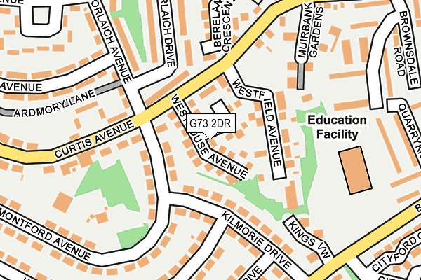 G73 2DR map - OS OpenMap – Local (Ordnance Survey) G73 2DR map - OS OpenMap – Local (Ordnance Survey)