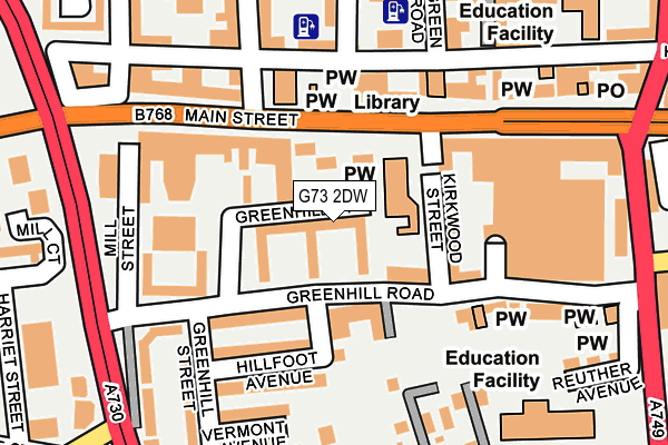 G73 2DW map - OS OpenMap – Local (Ordnance Survey) G73 2DW map - OS OpenMap – Local (Ordnance Survey)