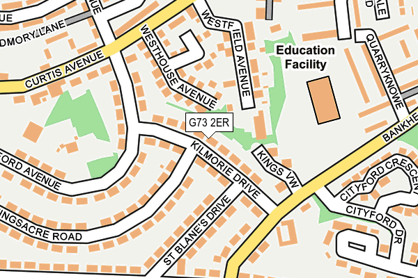 G73 2ER map - OS OpenMap – Local (Ordnance Survey) G73 2ER map - OS OpenMap – Local (Ordnance Survey)